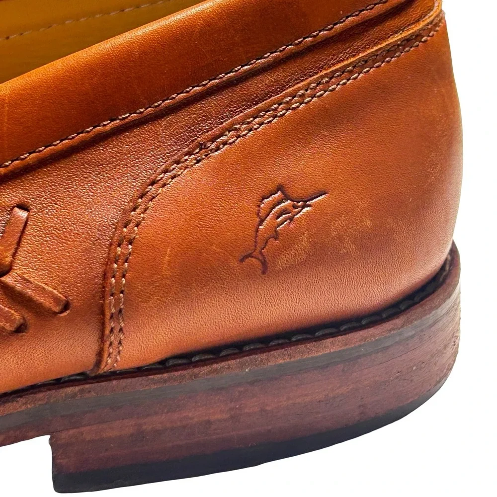 Tommy Bahama Hasslington Tan Woven Leather Loafers Men's Size 10.5 Resortwear